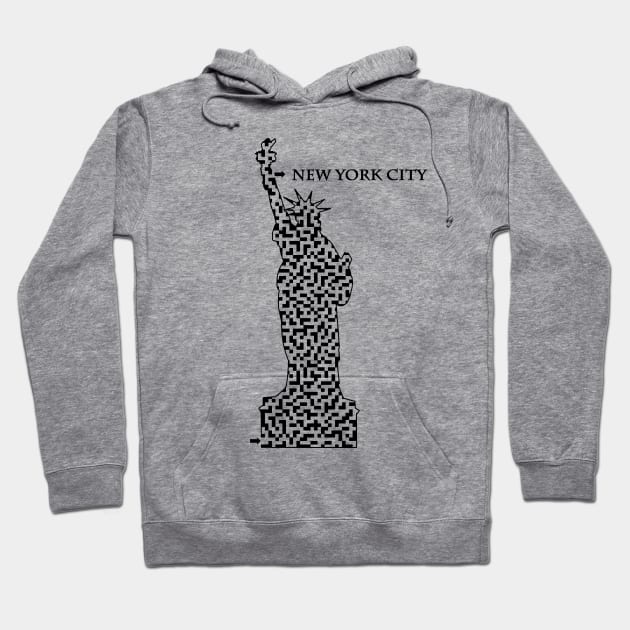 Statue of Liberty Shaped Maze & Labyrinth Hoodie by gorff